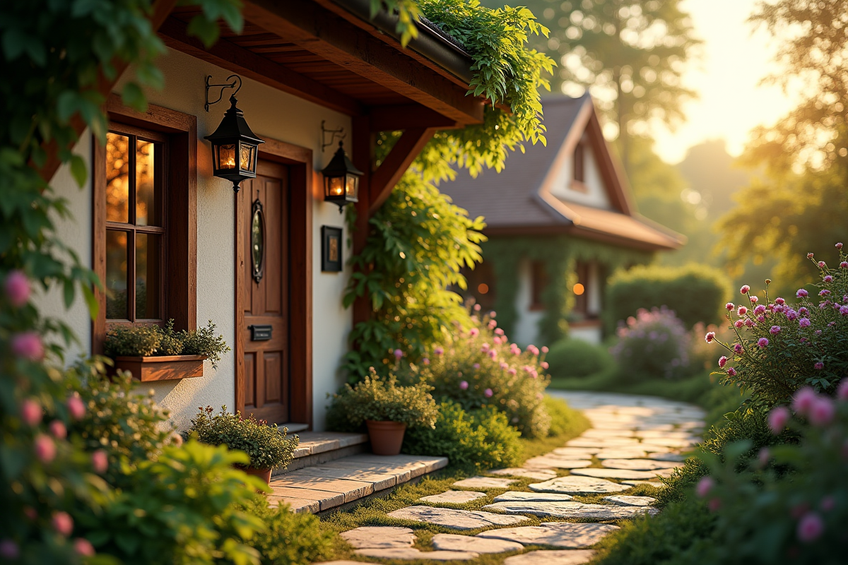 Maison de campagne avec porte d